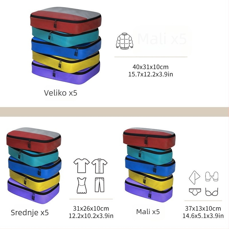 Set torbi za putovanje za skladištenje – 5 komada, Jiafa, moderni jednostavni stil, PP materijal