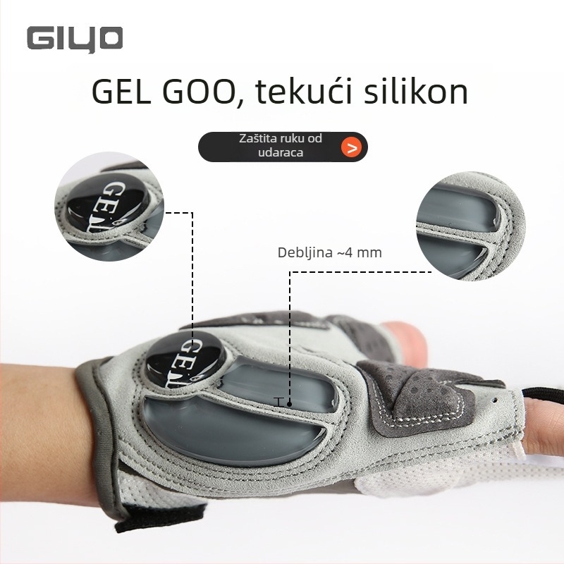 GIYO rukavice za biciklizam - pleteni materijal, unisex za odrasle, za vožnju biciklom i utrke