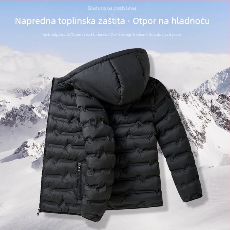 Dječji kaput s grafen tehnologijom, kapuljača, zimski, s debelim poliester punjenjem