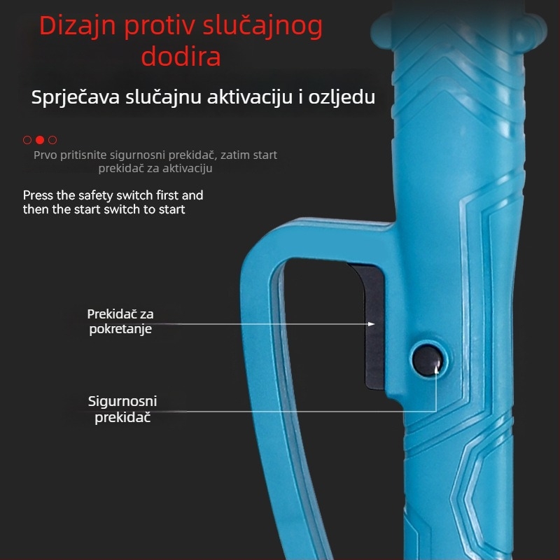 Električna pila za podrezivanje s produžnim štapom i visokim nastavkom za grane, mrežno napajanje 21V, lanac od željeza