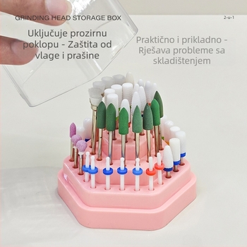 Šesterokutna kutija za pohranu i prikaz 48 rupa za vrhove za nokte