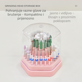 Šesterokutna kutija za pohranu i prikaz 48 rupa za vrhove za nokte