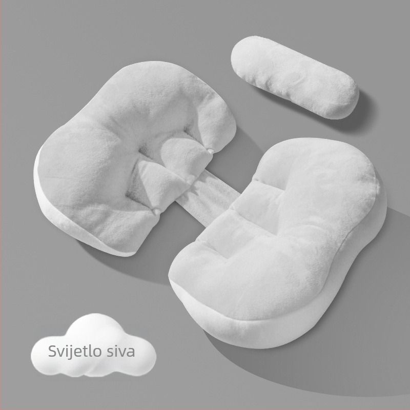 POE jastuk za trudnoću – dvostruka upotreba, bočni san u svim fazama trudnoće; oblik bombonice; punilo: poliestersko vlakno; minimalistički stil
