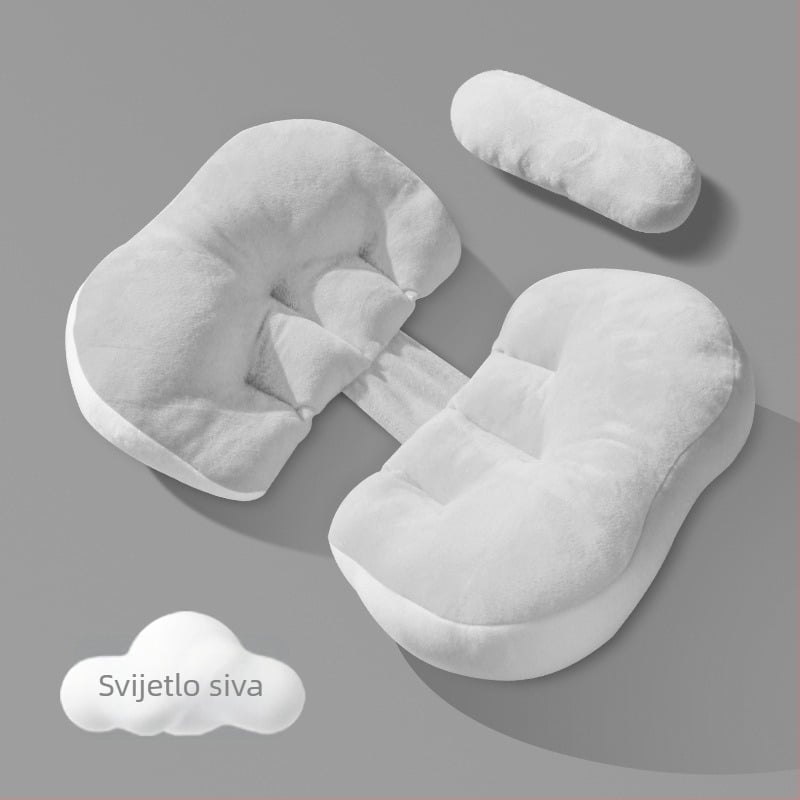 POE jastuk za trudnoću – dvostruka upotreba, bočni san u svim fazama trudnoće; oblik bombonice; punilo: poliestersko vlakno; minimalistički stil