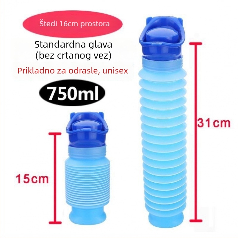 Vrećica za urin hitne namjene za odrasle, prenosni stojeći urin za automobil, PE materijal, kapacitet ispod 500 ml, nepropusno