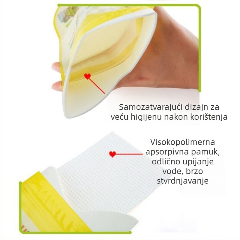 Vrećica za urin hitne namjene za odrasle, prenosni stojeći urin za automobil, PE materijal, kapacitet ispod 500 ml, nepropusno