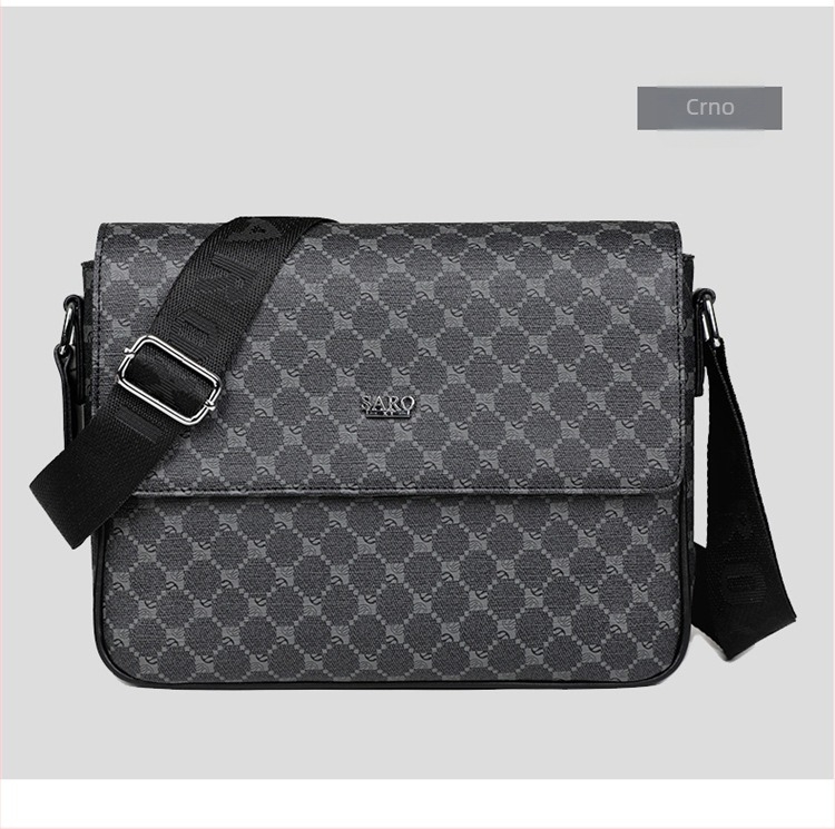 Muška torba za rame — urbani jednostavan stil, PVC materijal, podstava od poliestera, geometrijski uzorak, brend saro xi (Materijal: PVC; Podstava: Poliester; Uzorak: Geometrijski; Brend: saro xi)