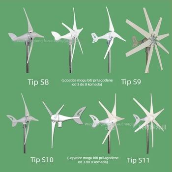 S5 tip horizontalne osi vjetroturbina, 300W, 6 lopatica, 12/24/48V, CE certificirano