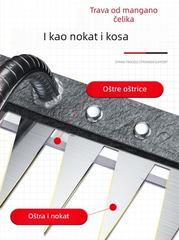 Grabljica za korov od manganskog čelika – višenamjenska vrtna motika za uklanjanje korova i sadnju povrća, petodijelni dizajn, labljenje tla