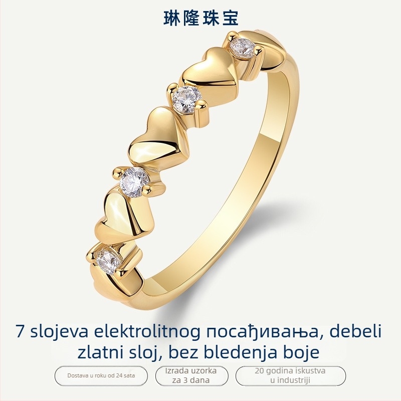 Geometrijski prsten s moissanitom u 925 srebru – ženski modni prsten