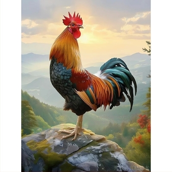 Naljepnica za zid – motiv pijetla za dnevni boravak, spavaću sobu i hodnik (PVC materijal; dekorativna funkcija; prostor: dnevni boravak, spavaća soba, hodnik; stil: moderni jednostavan)