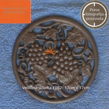 Lijevano željezni okovi za vrata s diskovima cvijeća i loze | Geometrija, Pastoralni stil, Kućni namještaj