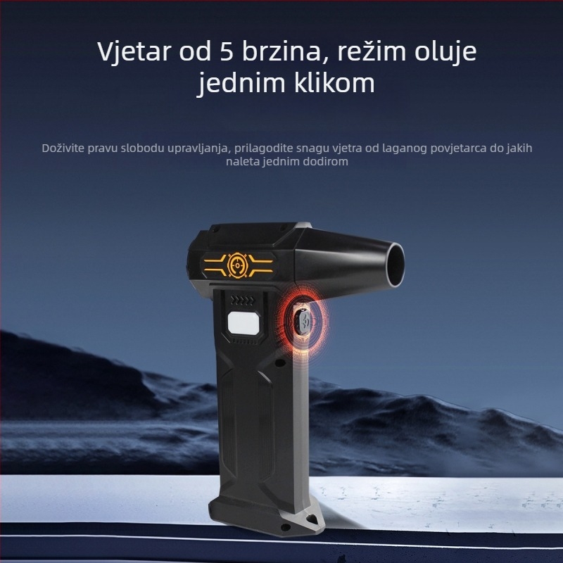Wopada ručni prijenosni ventilator, bezkefni motor, ugrađena litijska baterija, 5 brzina, digitalni zaslon, USB napajanje