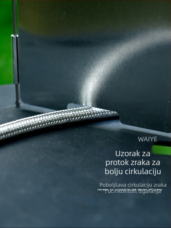 Prijenosni aluminijski štit od vjetra za štednjak, sklopivi, 9-dijelni mini set