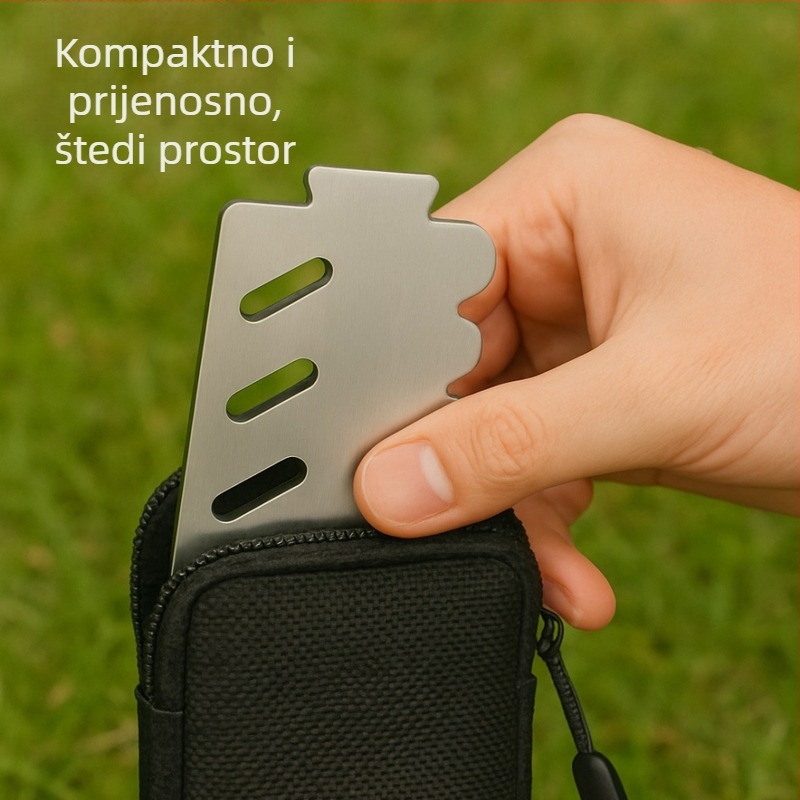 Trostruki nehrđajući čelični vjetrobran za kamp-kuhalo, sklopiv, prijenosan, 40 g