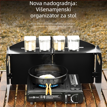 Vanjski vjetrobran za štednjak - sklopni štit tipa kartica, cink-železna legura, prijenosno i otporno na vjetar