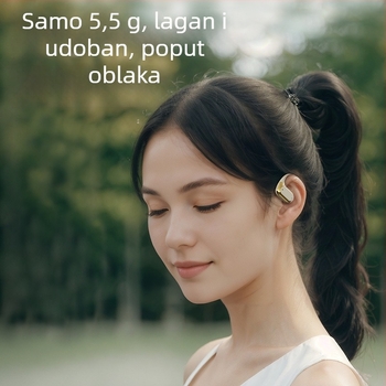 LENAPILY Bluetooth slušalice za uho s otvorenim dizajnom, redukcija buke, Bluetooth 5.4, 4–8 sati baterije, dodirno upravljanje, stereo