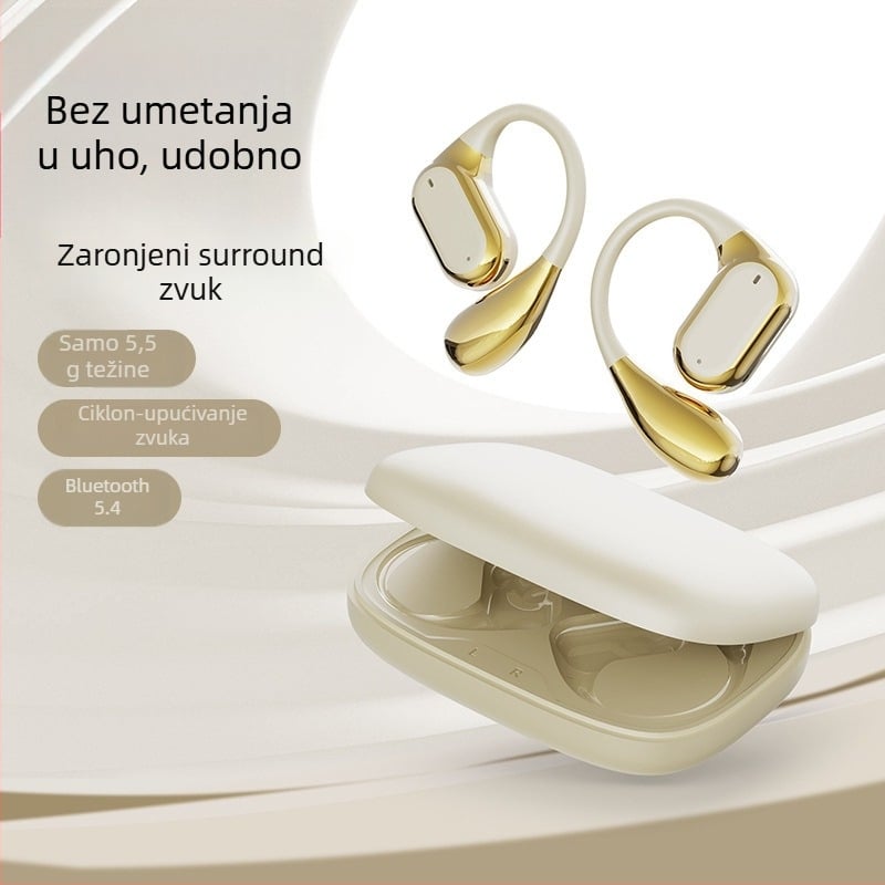 LENAPILY Bluetooth slušalice za uho s otvorenim dizajnom, redukcija buke, Bluetooth 5.4, 4–8 sati baterije, dodirno upravljanje, stereo