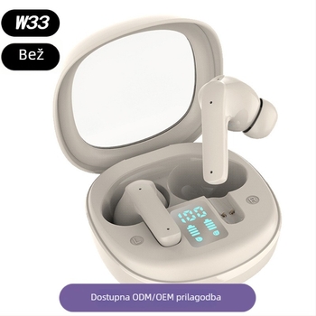 Bežične in-ear slušalice, privatni model, Bluetooth 5.4, IPX5 vodonepropusnost, trajanje baterije 4–8 sati, domet 10 m, stereo zvuk