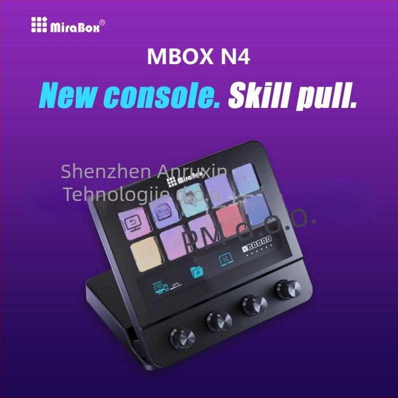 N4 vizualna makro tipkovnica za Stream Deck s LCD zaslonom, četiri okretne tipke, programabilne prečice.