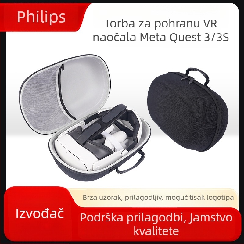 Torba za VR naočale s EVA tvrdim kućištem za Meta Quest 3/3S – prenosiva zaštita