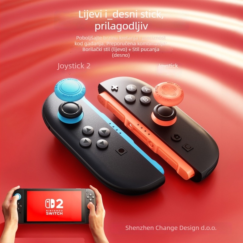 Bjbt Switch2 Gen Poklopac joysticka za Nintendo Switch OLED – Silikon, Injekcijsko oblikovanje, Switch2/Switch OLED, Šifra proizvoda 340