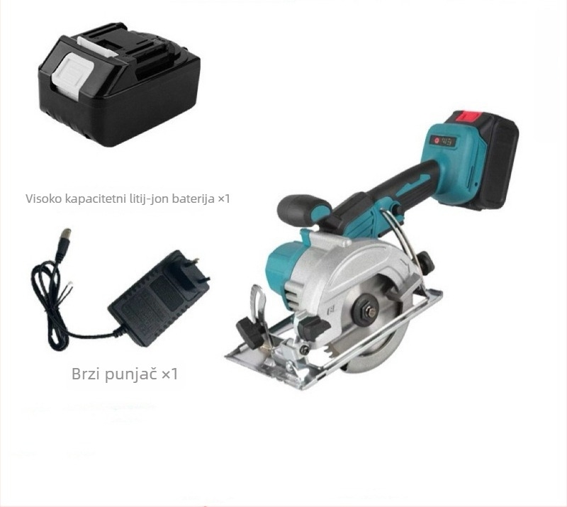 Bežična električna kružna pila za drvo, ručna, s litijskom baterijom, list od legure, 220V rad
