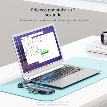 Acer Type-C/USB 3.0 četverportni proširivački docking hub, USB 3.0 sučelje, kabel 0,15 m