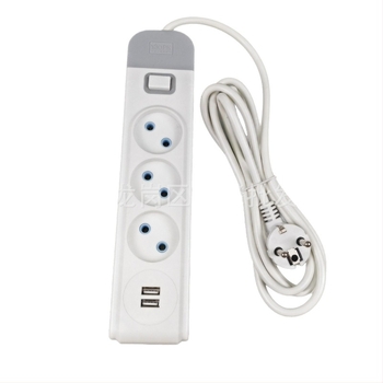 Tuo feng europskog stila produžni kabel sa prekidačem i USB priključkom, 10A, 1500W