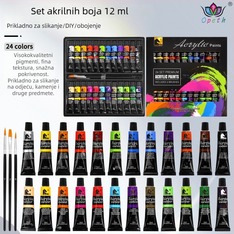 Obes set pigmenata za akril i gouaš, plastično pakiranje, za umjetničko slikanje