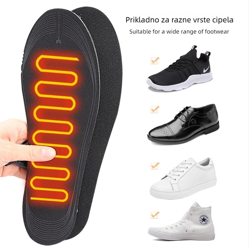 USB električne grijane uloške za cipele, EVA s vlaknima ugljika, cijela uloška, pogodna za tenisice, casual cipele i čizme, potpuno podstavljena