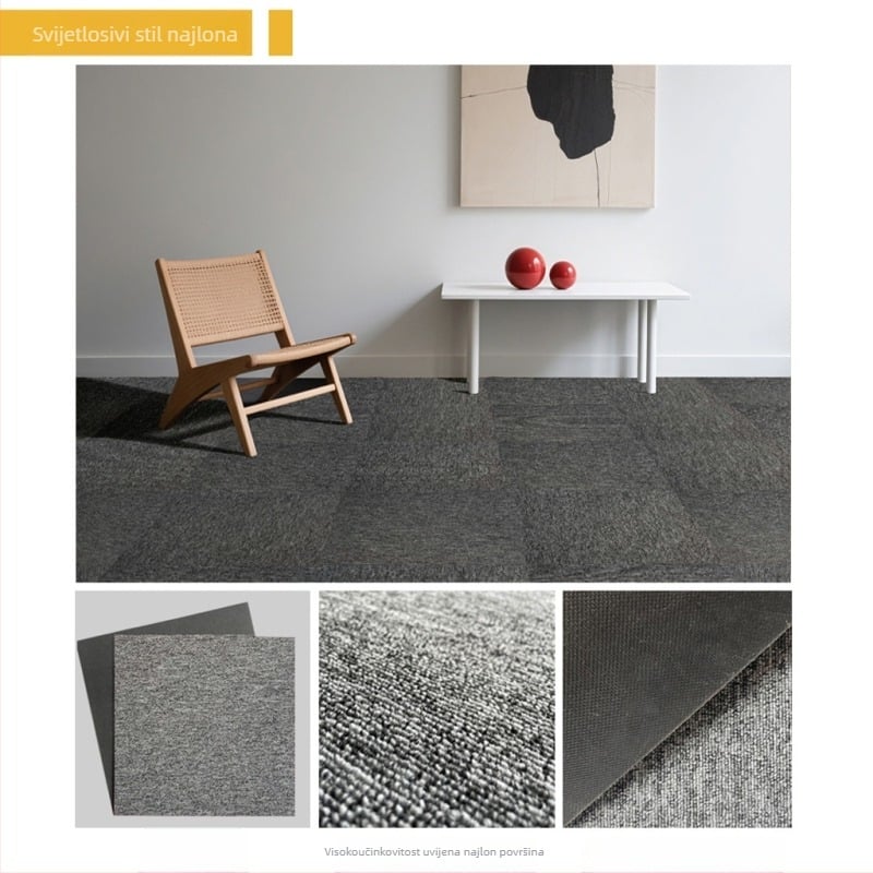 Uredsko tepiha PVC, kvadratni podni prostir, strojno tkanje, vlakna polipropilena 51–60%