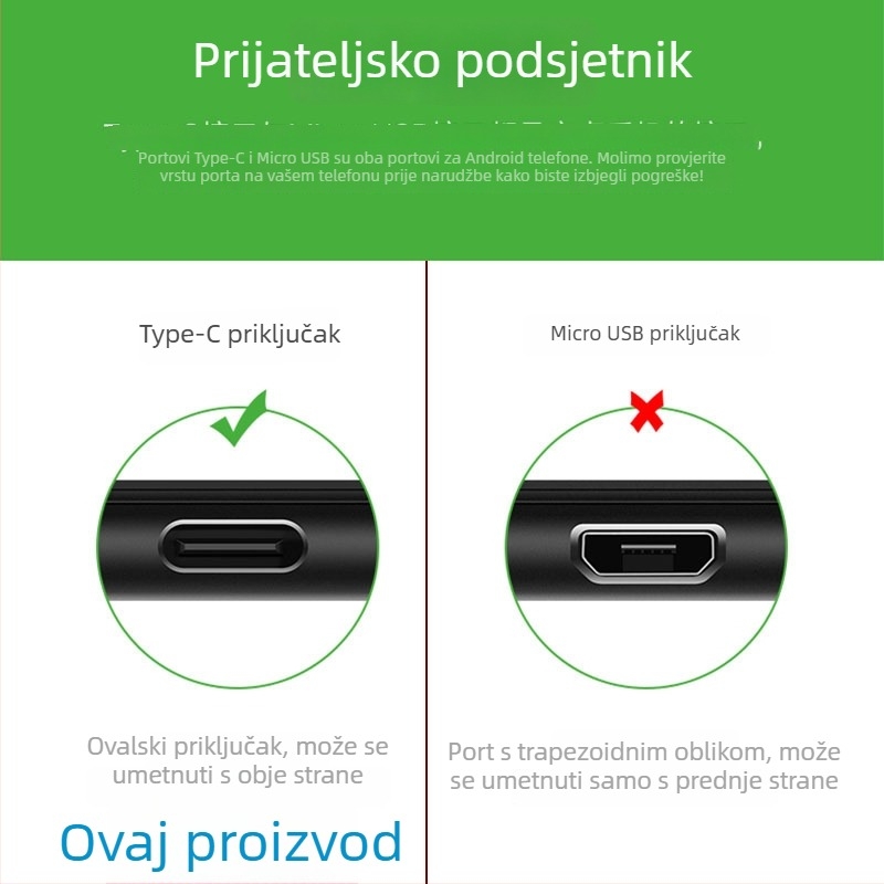 Android Type-C HD endoskop – vodootporna vizualna kamera za klimatizaciju, auto popravak i industrijske cijevi, model HK-5.5-T