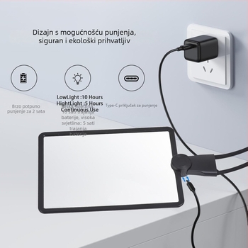 Sonke 8039-5 Punjiva četverokutna lupa s 50 LED za ručno, stolno ili nošenje oko vrata – HD čitanje