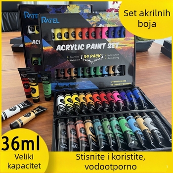 Set akrilnih boja, marka Yijia; kapacitet 36 ml; pakiranje: kutija; licencirana privatna oznaka: Da