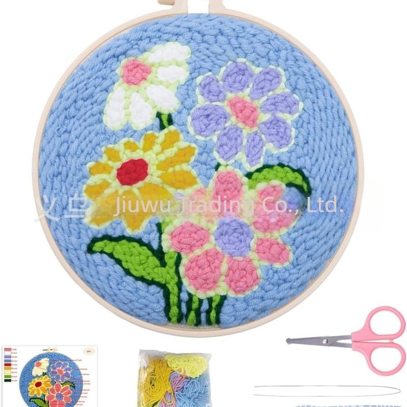 Punch needle DIY set za foto okvir — Ninety-five, platno, moderni minimalistički stil, druga vrsta šivanja, za poklon