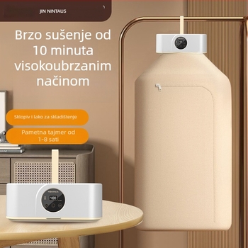 Jinzheng 021 Mehanički sušilac za odjeću, sklopivi i prijenosni, USB/AC napajanje, 220V, 36W, tajmer više od 8 sati