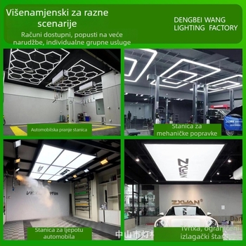 LED dekorativna svjetiljka, bez sjene, energetski učinkovit luster, serija Honeycomb HX-BCD-04 – 168W, 220V, 1600 lm, PF 0,8