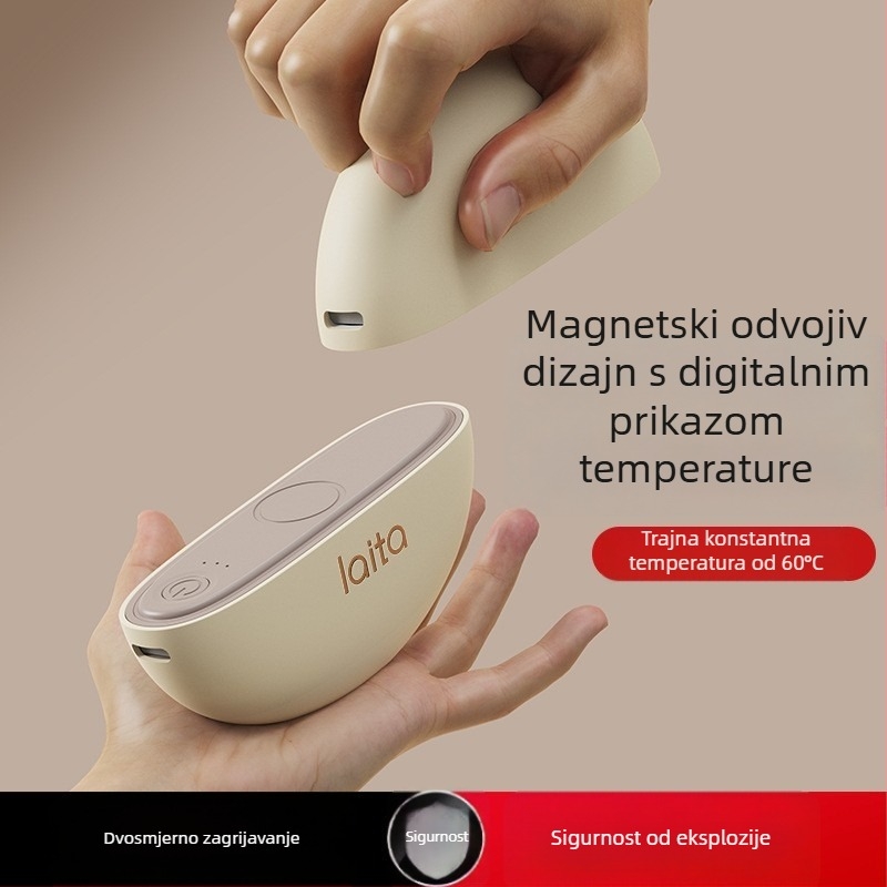  magnetski odvojivi USB grijač za ruke, 5V 22W, odvod topline aluminijumskom pločom, ugrađena baterija 2000–4000mAh, trajanje 3–6h