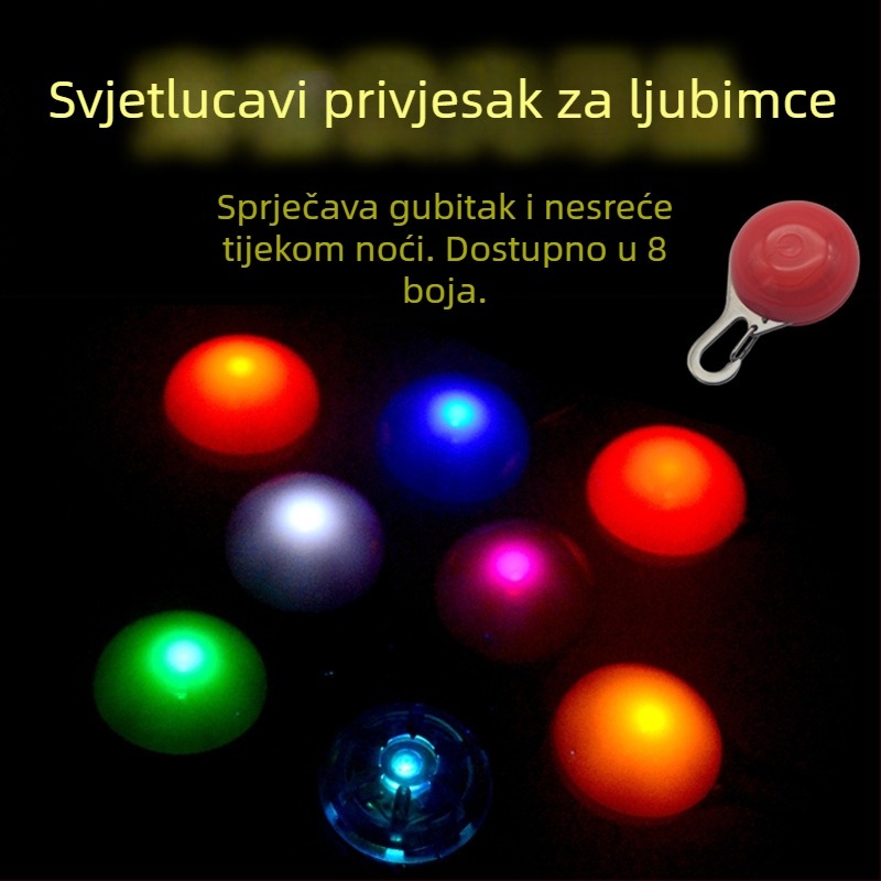 Novi LED svjetleći nakit za kućne ljubimce: psi privjesak s zvoncem, silikon, protiv gubitka