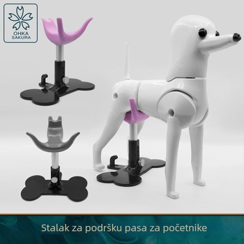 Prilagodljiv silikonasti stojeći pomoćnik za pse sa srcem oblikovanom malom klupom za njegu