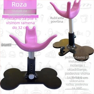 Prilagodljiv silikonasti stojeći pomoćnik za pse sa srcem oblikovanom malom klupom za njegu