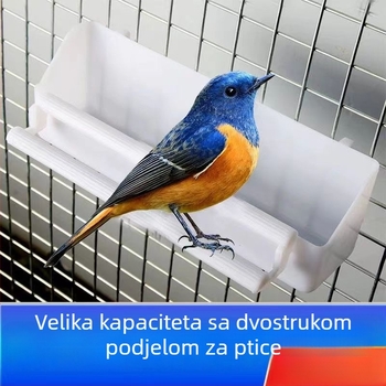 Dvokomponentna kutija za hranjenje i vodu za ptice, debela konstrukcija, pogodna za papige i golubove, dvostruka namjena hranilice i napajanja