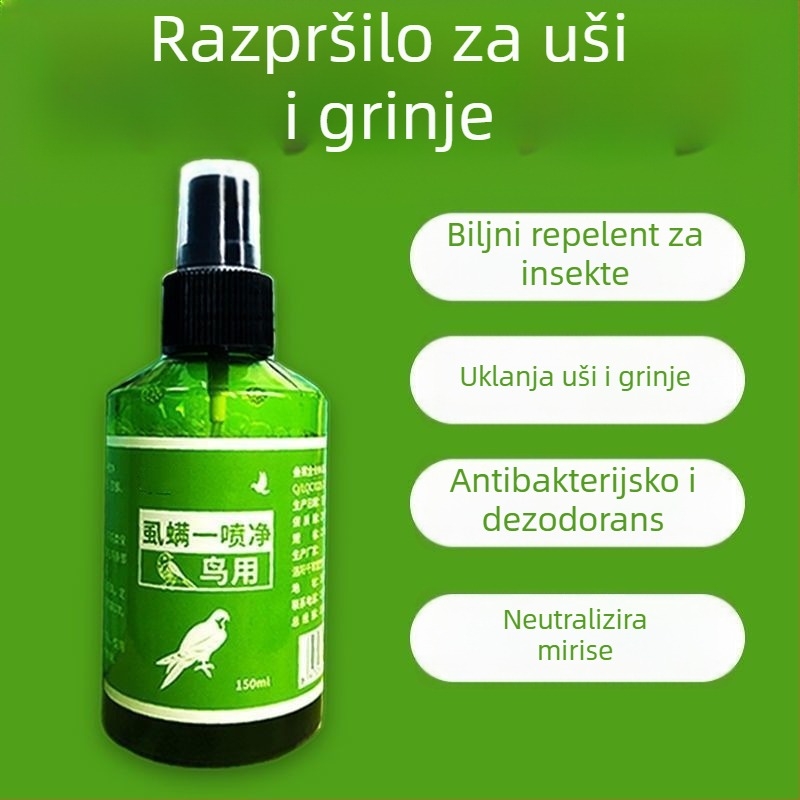Sprej za vanjske parazite ptica – za papige i natjecateljske golubove; učinkovit protiv ptičjih uši, grinja i parazita.