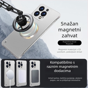 Kućište za iPhone — dizajn bez rubova, magnetsko, PC materijal, premaz sprejem; kompatibilno s iPhone 12 Pro/12 Pro Max/13 Pro/13 Pro Max/14 Pro/14 Pro Max/ iPhone 13