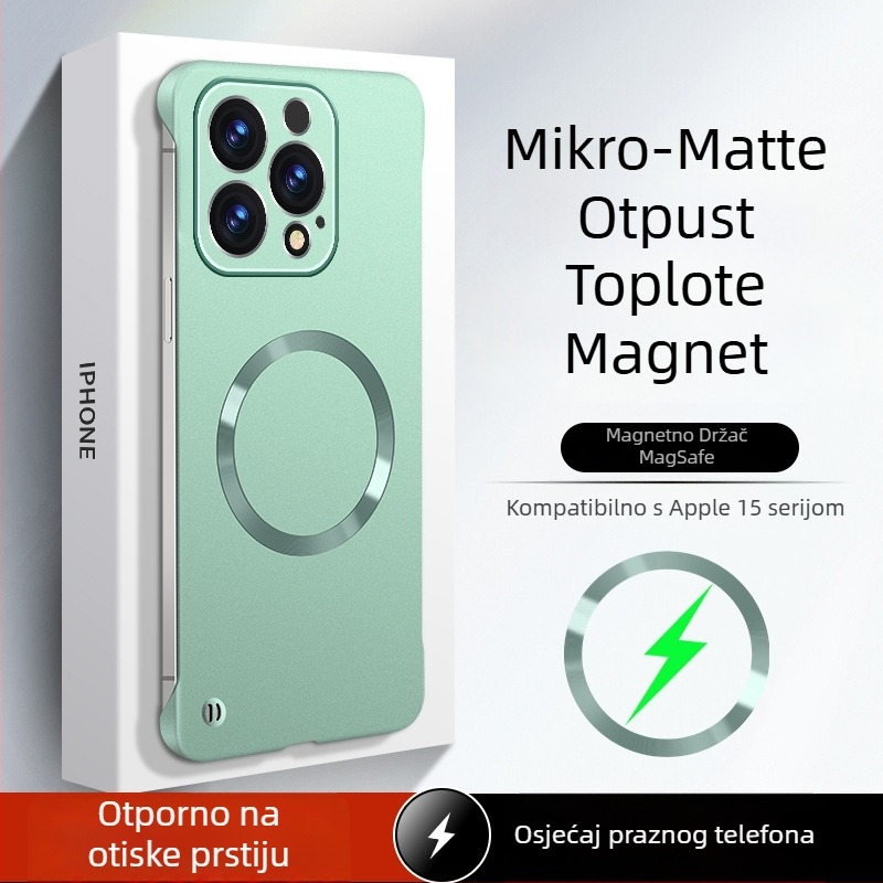 Kućište za iPhone — dizajn bez rubova, magnetsko, PC materijal, premaz sprejem; kompatibilno s iPhone 12 Pro/12 Pro Max/13 Pro/13 Pro Max/14 Pro/14 Pro Max/ iPhone 13