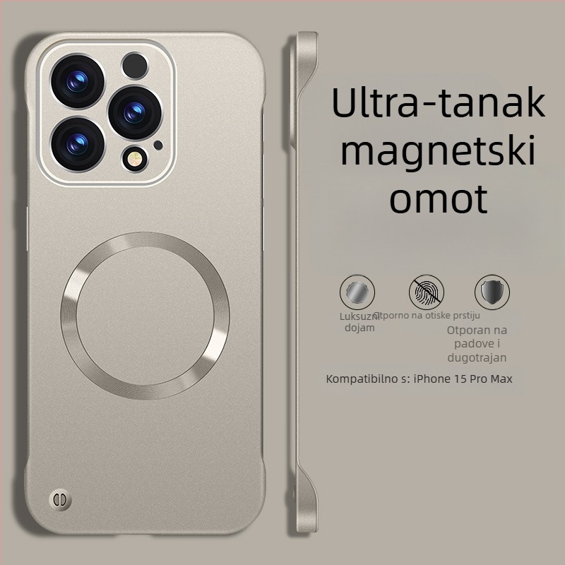 Kućište za iPhone — dizajn bez rubova, magnetsko, PC materijal, premaz sprejem; kompatibilno s iPhone 12 Pro/12 Pro Max/13 Pro/13 Pro Max/14 Pro/14 Pro Max/ iPhone 13