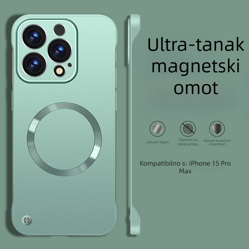 Kućište za iPhone — dizajn bez rubova, magnetsko, PC materijal, premaz sprejem; kompatibilno s iPhone 12 Pro/12 Pro Max/13 Pro/13 Pro Max/14 Pro/14 Pro Max/ iPhone 13