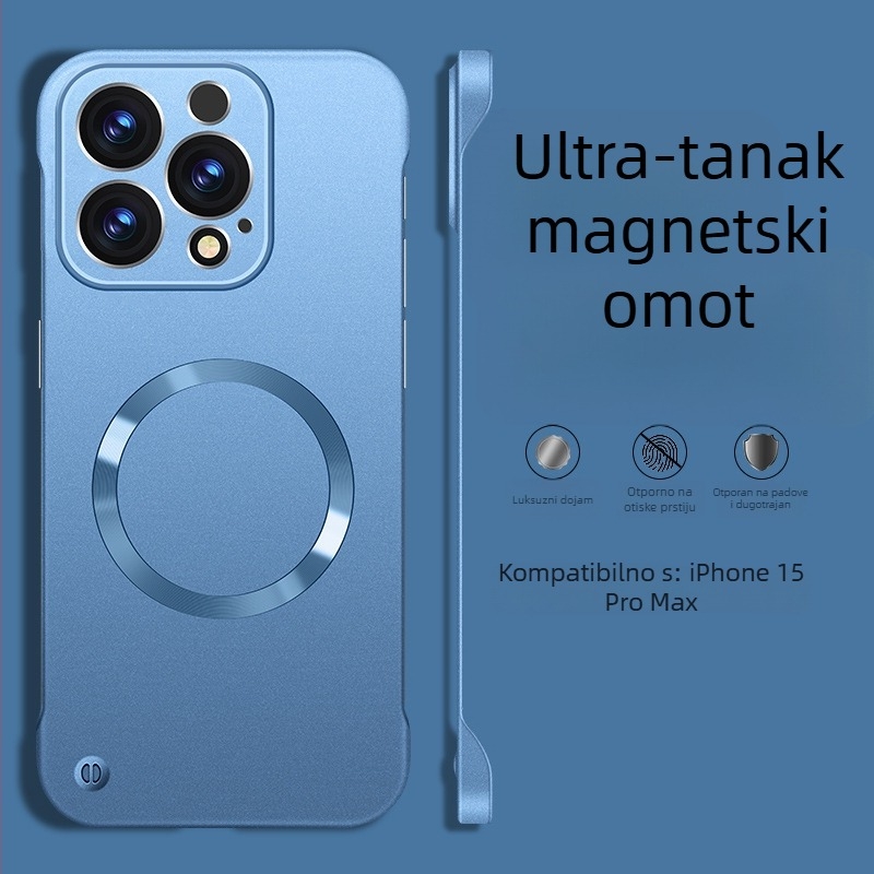 Kućište za iPhone — dizajn bez rubova, magnetsko, PC materijal, premaz sprejem; kompatibilno s iPhone 12 Pro/12 Pro Max/13 Pro/13 Pro Max/14 Pro/14 Pro Max/ iPhone 13