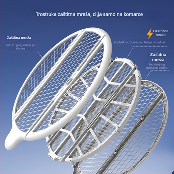 2-u-1 električna lampa za ubijanje komaraca za vanjsku uporabu, UV svjetlo, pokrivenost 21–30 m², ugrađena baterija 1001–1600 mAh, sklopivi dizajn